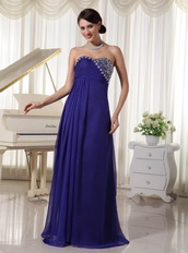 Midnight Blue Chiffon Custom Made Prom Dress Long Inexpensive