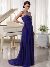 Midnight Blue Chiffon Custom Made Prom Dress Long Inexpensive