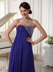 Midnight Blue Chiffon Custom Made Prom Dress Long Inexpensive