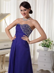 Midnight Blue Chiffon Custom Made Prom Dress Long Inexpensive