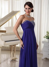 Midnight Blue Chiffon Custom Made Prom Dress Long Inexpensive