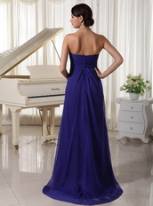 Midnight Blue Chiffon Custom Made Prom Dress Long Inexpensive