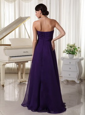 Purple Lady Wear Prom Evening Dress With Beading Emberllishments Inexpensive