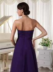 Purple Lady Wear Prom Evening Dress With Beading Emberllishments Inexpensive