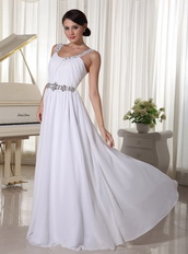 Cache White Pure Long Prom Dress For Foramal Evening Wear Inexpensive