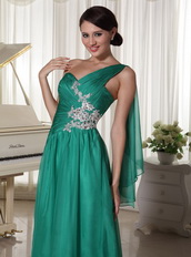 2014 Best Seller Side Zipper Prom Dress Turquosie One Shoulder Skirt Inexpensive