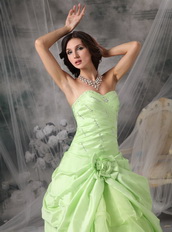 Apple Green A-line Embroidery Prom Dress Cheap Price Inexpensive