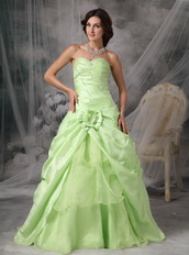 Apple Green A-line Embroidery Prom Dress Cheap Price Inexpensive