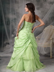 Apple Green A-line Embroidery Prom Dress Cheap Price Inexpensive