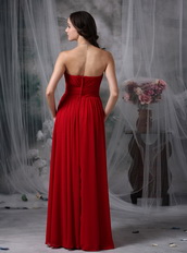 Strapless Wine Red Chiffon Prom Dress For Wemen Wear Inexpensive