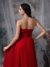 Strapless Wine Red Chiffon Prom Dress For Wemen Wear Inexpensive