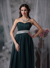 Cheap Dark Green Sweetheart Prom Dress With Belt Inexpensive