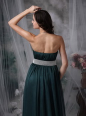 Cheap Dark Green Sweetheart Prom Dress With Belt Inexpensive