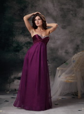 Empire Silhouette Long Purple Chiffon Stylish Prom Dress Inexpensive