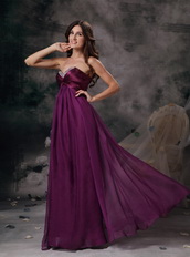 Empire Silhouette Long Purple Chiffon Stylish Prom Dress Inexpensive