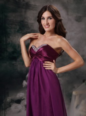 Empire Silhouette Long Purple Chiffon Stylish Prom Dress Inexpensive