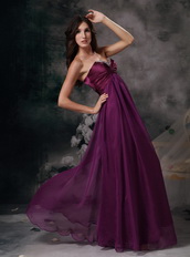 Empire Silhouette Long Purple Chiffon Stylish Prom Dress Inexpensive