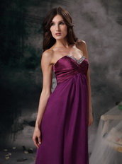 Empire Silhouette Long Purple Chiffon Stylish Prom Dress Inexpensive