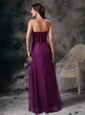 Empire Silhouette Long Purple Chiffon Stylish Prom Dress Inexpensive