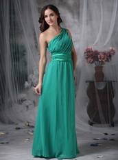 Nice Turquoise One Shoulder Prom Dress Other Side Zipper Inexpensive