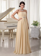 Light Yellow Chiffon Very Formal Dresses Prom 2014 New Arrival Inexpensive