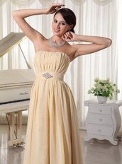 Light Yellow Chiffon Very Formal Dresses Prom 2014 New Arrival Inexpensive