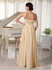 Light Yellow Chiffon Very Formal Dresses Prom 2014 New Arrival Inexpensive