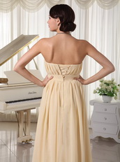 Light Yellow Chiffon Very Formal Dresses Prom 2014 New Arrival Inexpensive