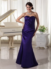 Simple Dark Purple Column Evening Dress Made By Stain Inexpensive