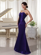Simple Dark Purple Column Evening Dress Made By Stain Inexpensive