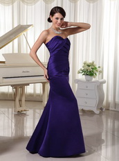 Simple Dark Purple Column Evening Dress Made By Stain Inexpensive