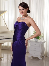 Simple Dark Purple Column Evening Dress Made By Stain Inexpensive