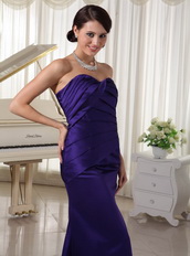 Simple Dark Purple Column Evening Dress Made By Stain Inexpensive