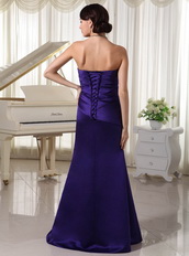 Simple Dark Purple Column Evening Dress Made By Stain Inexpensive