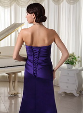 Simple Dark Purple Column Evening Dress Made By Stain Inexpensive