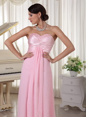 Sweetheart Beaded Prom / Evening Dress Baby Pink Chiffon Inexpensive