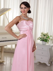 Sweetheart Beaded Prom / Evening Dress Baby Pink Chiffon Inexpensive