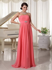 Watermelon Empire Chiffon Fabric Dress For 2014 Prom Wear Inexpensive