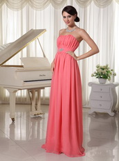 Watermelon Empire Chiffon Fabric Dress For 2014 Prom Wear Inexpensive