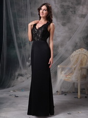 Open Back V-neck Floor-length Prom Dress With Black Lace Inexpensive