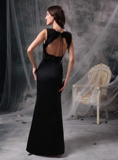 Open Back V-neck Floor-length Prom Dress With Black Lace Inexpensive