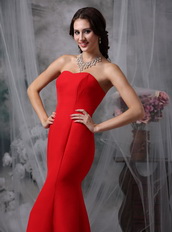 Wine Red Mermaid Terse Style Prom Dress For Women Inexpensive