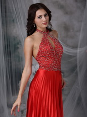 High Neck Halter Floor Length Prom Dress Affordable Inexpensive