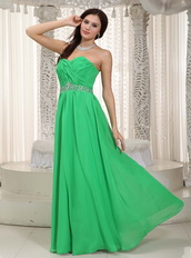 Floor-length Prom Dress For Women Spring Green Chiffon Inexpensive