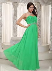 Floor-length Prom Dress For Women Spring Green Chiffon Inexpensive