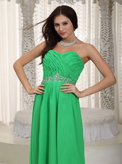 Floor-length Prom Dress For Women Spring Green Chiffon Inexpensive