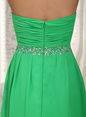 Floor-length Prom Dress For Women Spring Green Chiffon Inexpensive