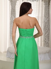 Floor-length Prom Dress For Women Spring Green Chiffon Inexpensive