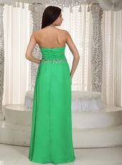 Floor-length Prom Dress For Women Spring Green Chiffon Inexpensive