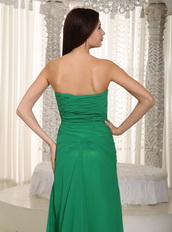 Sweetheart Neck Sexy Side Split Prom Gown Dark Green Inexpensive